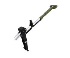 Worth Garden D-Griff Unkrautstecher Telescopic Löwenzahnstecher Länge: 99-119cm mit Stahlkrallen ohne Bücken, Schwarz/Grün