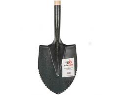SHW-FIRE 59013 Spatenschaufel Spaten Schaufel Wellenschliff Stahl mit Holzstiel 120 cm lang
