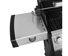 MAXXUS Gasgrill BBQ Chief Helios 5+1 - Grillwagen mit Infrarot Backburner - 5 Edelstahl-Brenner, Seitenbrenner, großer Gusseisen Grillrost, Motor Drehspieß