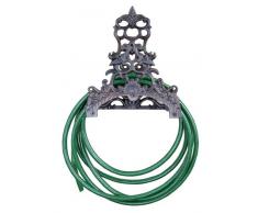 Esschert Design Schlauchhalter, Gartenschlauchhalterung, klassisch, aus Gusseisen für Wandmontage, ca. 25 cm x 16 cm x 29 cm