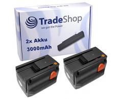 2x Hochleistungs Li-Ion Akku 18V / 3000mAh ersetzt Gardena 8835-U 8835U 8835-20 8839 8839-20 883520 883920 für Gardena 8841 Gardena Akku-Kettensäge CST 2018-Li CST2018Li Turbotrimmer AccuCut 400 Li AccuCut400