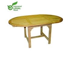 Mojawo XXL Premium Teak Tisch Gartentisch Oval ausziehbar 180/120 x 90 x 75cm aus nachhaltigen Plantagenanbau