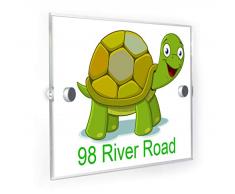 Premium Home Plaques Hausnummernschild für Reptilien, Schildkröte