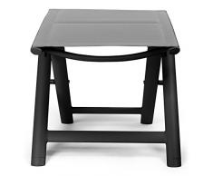 Vanage gepolsterter Hocker in grau- klappbarer Fußhocker - Alu Klapphocker - Sitzhocker - Klappstuhl für Camping, Garten, Terrasse und Balkon geeignet