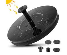 Sporgo Solar Springbrunnen Freistehende Schwimmende Solar Wasserpumpe Solar Brunnen Outdoor für Gartenteich Oder Springbrunnen Vogel-Bad Fisch-Behälter,Solar Teichpumpe Mit 5 Effekte & 4 Fontänendüsen
