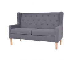 vidaXL Sofa 2-Sitzer Stoff Skandinavisch Grau Polstersofa Loungesofa Sitzmöbel