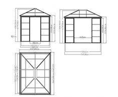 Aluminium Pavillon Überdachung Gazebo Castel 10x12 // 362x298 cm (BxH) // Sommer-Pavillon und Gartenlaube mit Hard-Top Dach von Sojag
