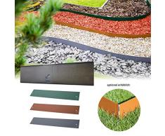 HN Kernstützen Metallwaren Rasenkante, Beeteinfassung und Wegbegrenzung aus Metall in feuerverzinkt 18,5 cm x 1,20 m; 3,45 m; 5,70 m; 11,40 m; 21,60 m, Farbe :verzinkt, Verlegelänge :15er Set 17.00 m