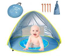 FASTER Baby Strandmuschel Strandzelt Pop-up Baby Strand Zelt Tragbares Baby-Strandzelt mit Trennbarer Pool UV-Schutz UPF 50+ Sun Shade Shelter für Kleinkinder 0-3 Jahre