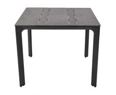 LLiving Gartentisch Beistelltisch Granit-Look Aluminium anthrazit 90x90cm
