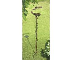 Dekoleidenschaft Gartensticker Vogeltränke, aus Metall, braun, Vogelbad, Beetstecker
