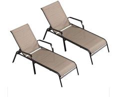 Lounger Lounger, Falten Mittagspause Sonnenbett, 2 bequeme Liegestühle for Outdoor Picknick/Camping/Strand Pool Bed 8bayfa
