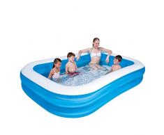 Kinderpool Planschbecken Schwimmbad Family Pool Planschbecken Babypool Baby Pool Familienpool Schwimmingpool Kinderplanschbecken Rechteckig Badespaß - ca. 262 X 175 X 51 cm Blau