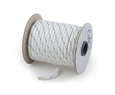 wellenshop Festmacher-Leine Ø12 mm Durchmesser Weiß 20 m Polyester PES Tauwerk Tau Polyesterleine Seil Anlegeleine Anlegeseil