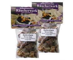 2 x 50ml KIEFERNHARZ (Bergkiefer) REINE HARZE zum Räuchern & Ausräuchern. 6-tlg Räucherset (4 x ZUBEHÖR) mit Räucherwerk für Schutz, Reinigung & Rauhnächte. 81670-25
