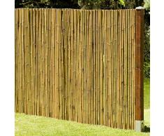 DE-COmmerce Natürlicher Sicht - und Windschutz Deluxe I Sichtschutz Garten Bambus mit geschlossenen Bambusrohren I Gartensichtschutz Rollzaun I Bambus Sichtschutzwand 200 x 250 cm