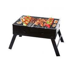 Faltbare BBQ Grill Picknickgrill Holzkohlegrill Tragbarer Holzkohlegrill Edelstahl Campinggrill Klappgrill Outdoor für Familie Garten Party für 2-3 Personen 35 * 27 * 20cm
