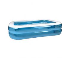 Kinderpool Planschbecken Schwimmbad Family Pool Planschbecken Babypool Baby Pool Familienpool Schwimmingpool Kinderplanschbecken Rechteckig Badespaß - blau ca. 211 x 132 x 46 cm