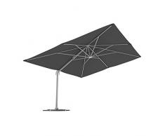 paramondo parapenda Ampelschirm Ampelsonnenschirm, Rechteckig, Grau, 4 x 3 m, 360° Schwenkbar, Kurbelbedienung, Stahl-Standkreuz und Gestell in Anthrazit