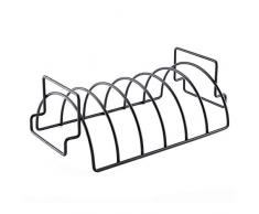 Ariymap Grillkorb Premium für Hähnchen oder Spare Ribs, Braten- und Rippchenhalter, Bratenkorb Für Party (13.8 x 7.7 x 4.5 inch, Schwarz)