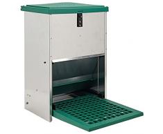 Olba Futterautomat Feedomatic 12kg mit Trittplatte für 12kg Futter, Geflügel-Futterautomat, Hühnertrog, Futtertrog