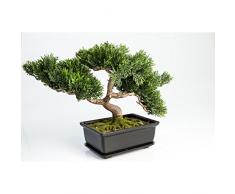 artplants.de Künstlicher Bonsai Ceder, 120 Zweige, im Topf, 25cm - Hochwertiger Kunstbonsai