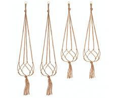Mytobang Blumenampel, 4 Stück Pflanzenaufhänger Blumentopf Pflanzenhalter mit Schlüsselring für Indoor Outdoor-Dekorationen, 2 Stück 105 cm und 2 Stück 90 cm, 4 Beine