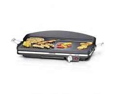 ROMMELSBACHER BBQ 2002 Tischgrill Gourmet (Elektrogrill mit zuschaltbarer Turbo-Grillzone, 3-Lagen Antihaftbeschichtung, 1900 W) schwarz