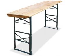 Deuba Bierzelttisch Stehtisch 170cm Höhenverstellbar Sonnenschirmhalter Klappbar Hoch Partytisch Biertisch Tisch Holz