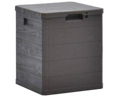 Lechnical Outdoor-Aufbewahrungsbox 90 L Garten-Aufbewahrungsschuppen Wetterfeste Kunststoff-Garten-Aufbewahrungsbox Groß, Braun Outdoor-Aufbewahrungsbox für den