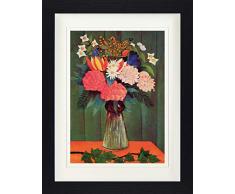 1art1 Henri Rousseau - Blumenstrauß Mit Efeuzweig, 1909 Gerahmtes Bild Mit Edlem Passepartout | Wand-Bilder | Kunstdruck Poster Im Bilderrahmen 40 x 30 cm