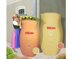 Regentonne Regenfass Wasserfass Regenfass Regenwassertonne Maja Amphore, 300l / 500l in je. 2 Farben - die klassische Form und zeitlose eleganz! mit deckel als dekorative Pflanzschale