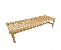 Trendisland Teak Gartenbank -Bilma- 180cm massive Bank auch als Saunabank aus Echt-Teakholz, 4-Sitzer, Schrauben und Beschläge in Edelstahl-Optik (Messing, verchromt)