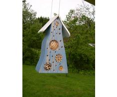 Insektenhotel blau/weiß