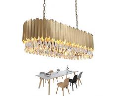 Oval Moderne Kristall-Kronleuchter Esszimmer Gold Edelstahl Leuchten Luxus LED-Innenbeleuchtung, warmes Licht 3000K, L95 W32 H35cm
