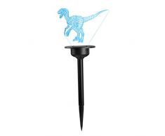 HomeDecTime LED Gartenlampe Solar Gartenstecker der Hingucker Außenleuchte mit Erdspieß, wunderschöne Garten Beleuchtung - Dinosaurier