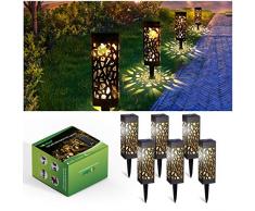 Solarleuchten Garten, Görvitor 6 Stück Solarlampen für Außen Garten, IP65 Wasserdicht Dekorative Warmlicht LED Solar Gartenleuchten für Terrasse Rasen Garten Hofwege