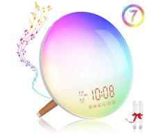 Lichtwecker ZeaLife Wake Up Light Wecker mit Radio und 2 Alarme, Tageslichtwecker Sonnenauf- und untergangssimulation Wecker mit 7 Farben Nachtlicht & Natürlichen Wecktöne 20 Helligkeit