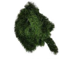 Ilkadim 1 Stück Tannengirlande 5 oder 10m lang, Dekogirlande 8-10cm, Girlande Weihnachten (10 Meter)