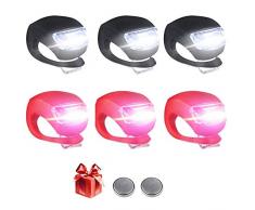 Kinderwagen Licht,Vivibel 6 Stück LED Lampe Licht, LED Sicherheitslicht Silikon Leuchte Kinderwagen (3X LED Weißlicht & 3X LED rotlicht) Blinklicht Taschenlampe