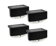 Chanhan 4 Solar-Zaunlichter, LED-Gartenlichter, wasserdicht, kabellose Lichter für Garten, Zaun, Terrasse, Hof, Treppe, Tor, Wand