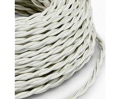 Kabel Elektro Seil geflochtene Stil Vintage Stoff bunt weiß Abschnitt 3 x 0,75 Für Kronleuchter, Lampen, Baldachin, Design. Made in Italy