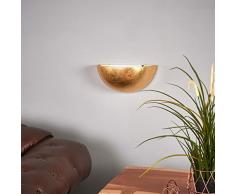 Wandlampe Gesa dimmbar (Modern) in Messing aus Gips/Ton u.a. für Wohnzimmer & Esszimmer (1 flammig, E14, A++) von Lampenwelt | Wandfluter, Wandleuchte, Wohnzimmerlampe