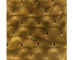 100er LED Solar Lichternetz warm weiß auf grünem Kabel Außenbereich Lights4fun