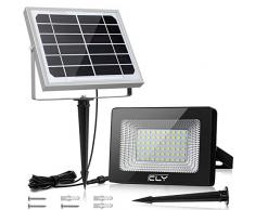 Solar Strahler CLY Solarlampe Außen 60 Verbesserte LED für Hohe Helligkeit 4000mAh Batterie Solarpanel Licht Gesteuert IP66 Wasserdicht Solarbetriebene Außenleuchte für Rasen Garten(MEHRWEG)