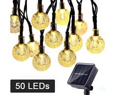 NEXVIN Solar Lichterkette Aussen, 9M 50 LED Kugel Lichterketten mit 8 Modi, Wasserdicht Solar Außenlichterkette Warmweiß für Garten, Terrasse, Hochzeit, Party Deko