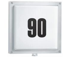 Steinel Hausnummernleuchte / IP44 / alu-silber / 400 lm / 3200 K/H: 31 cm, B: 29 cm, Ausladung 10.5 cm, warmweiß 671518