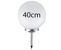 Grafner® Solarkugel Ø40 cm | LED | mit Erdspieß | Wegleuchte Gartenlampe Kugelleuchte LED-Leuchte Gartenleuchte Solar Kugel