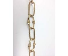 1m Lampenkette aus Messing vergoldet Leuchtenkette Dekorative Zier-Kette für Kronleuchter Luster Lüster gold