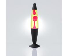 Dekorative Lavalampe Jenny in schwarz / gelb / rot / 42cm hoch / mit Kabelschalter / inklusive Leuchtmittel / tolle Lavaleuchte als Stimmungslicht